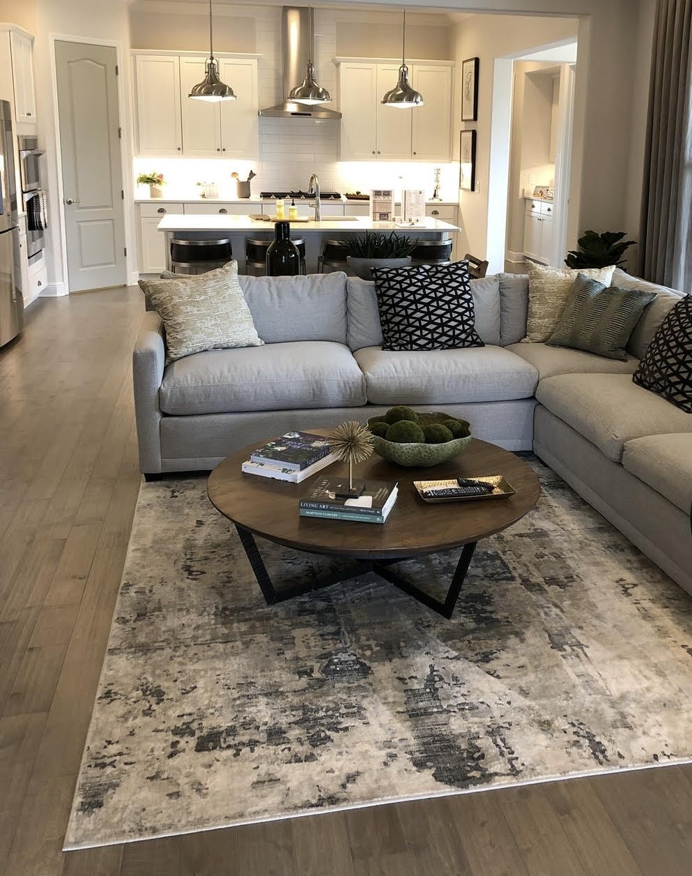 clean living room and kitchen in a west-side Cleveland home after a house cleaning visit